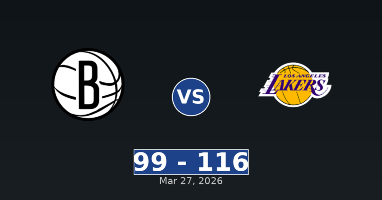 Brooklyn Nets vs Los Angeles Lakers Match Player Stats