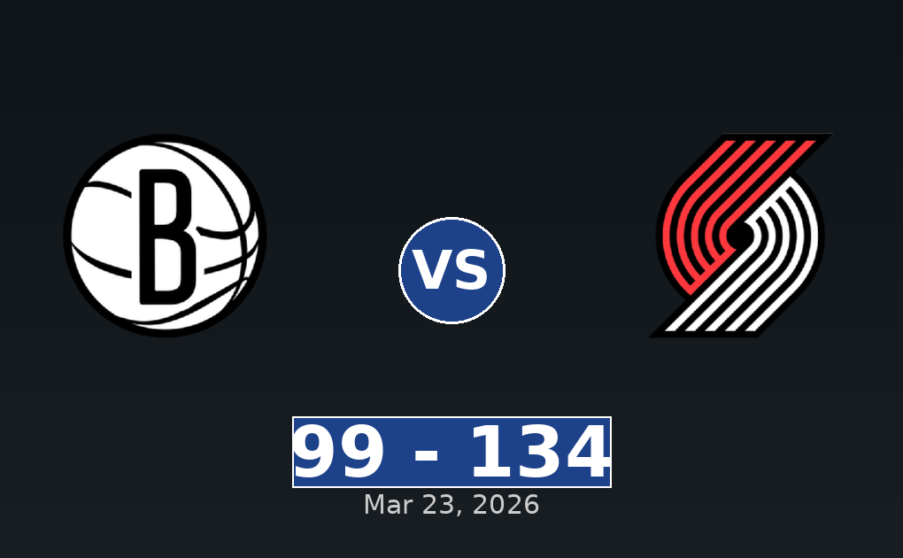 Brooklyn Nets vs Portland Trail Blazers Match Player Stats