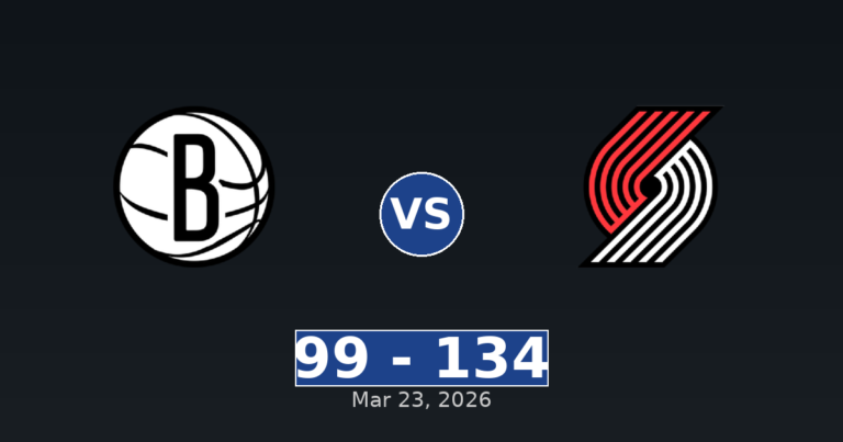 Brooklyn Nets vs Portland Trail Blazers Match Player Stats
