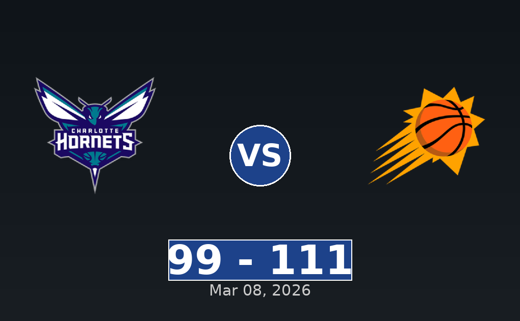 Charlotte Hornets vs Phoenix Suns Match Player Stats