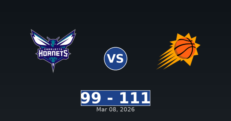Charlotte Hornets vs Phoenix Suns Match Player Stats