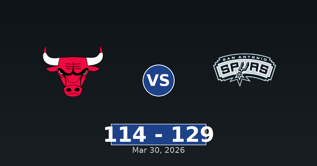 Chicago Bulls vs San Antonio Spurs Match Player Stats