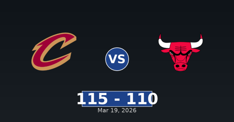 Cleveland Cavaliers vs Chicago Bulls Match Player Stats