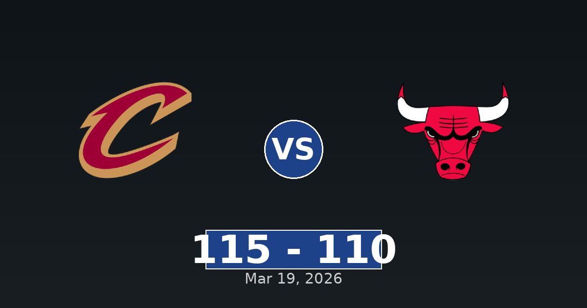 Cleveland Cavaliers vs Chicago Bulls Match Player Stats