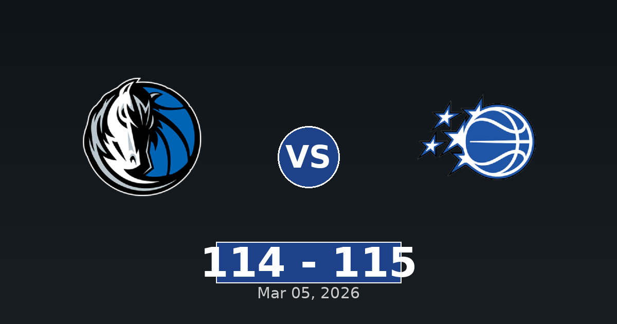 Dallas Mavericks vs Orlando Magic Match Player Stats