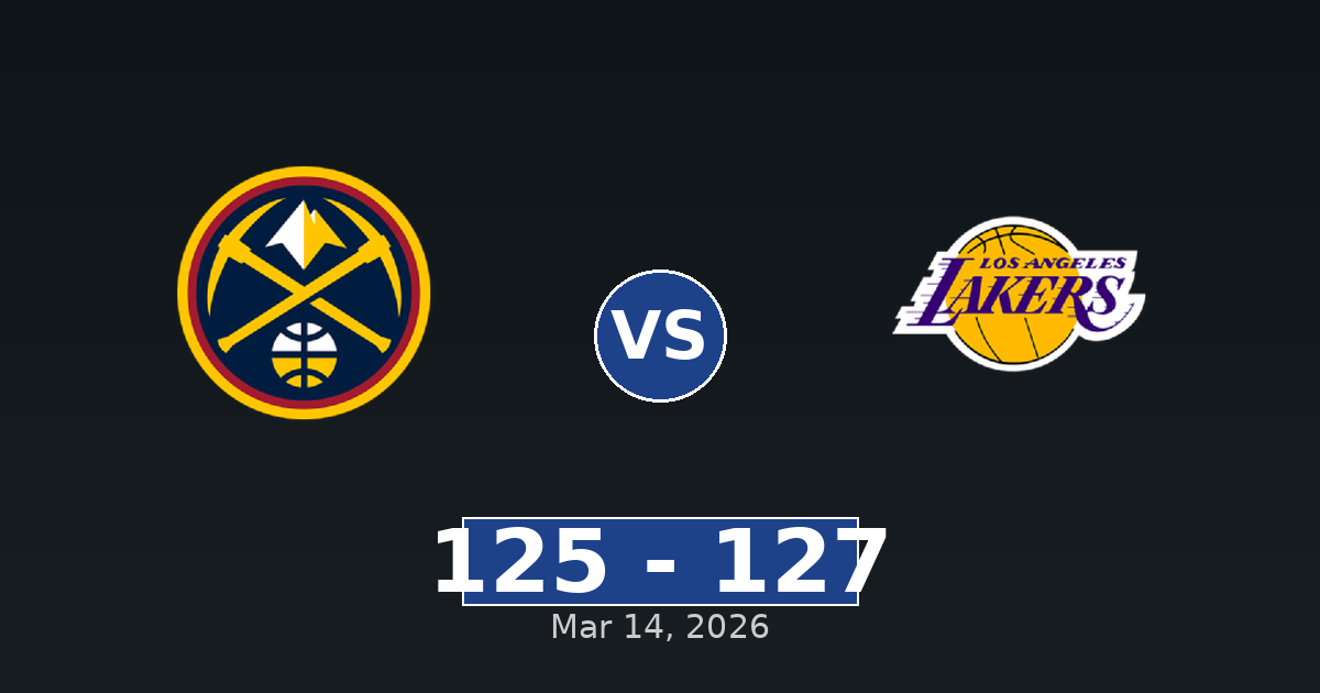 Denver Nuggets vs Los Angeles Lakers Match Player Stats