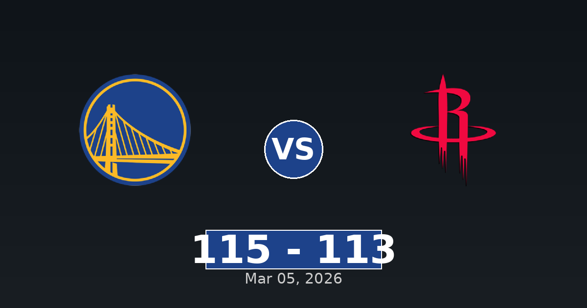 Golden State Warriors vs Houston Rockets Match Player Stats