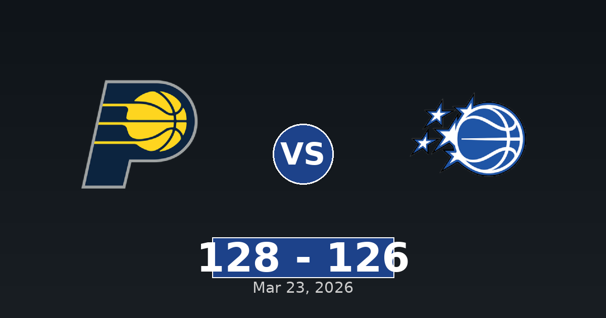 Indiana Pacers vs Orlando Magic Match Player Stats