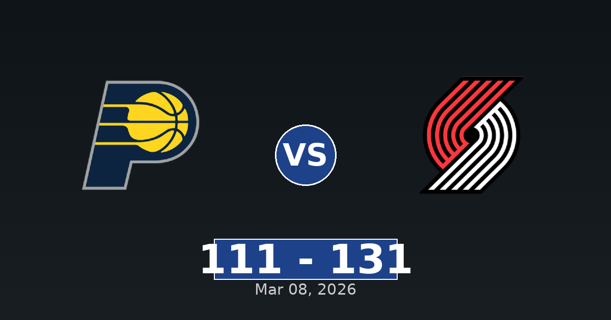 Indiana Pacers vs Portland Trail Blazers Match Player Stats