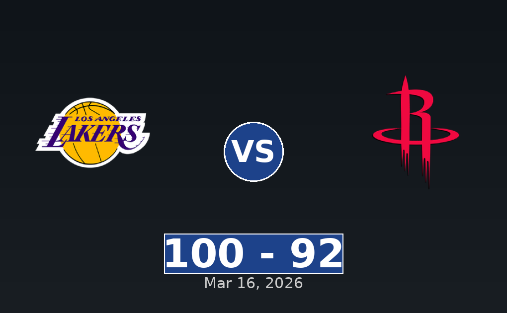 Los Angeles Lakers vs Houston Rockets Match Player Stats
