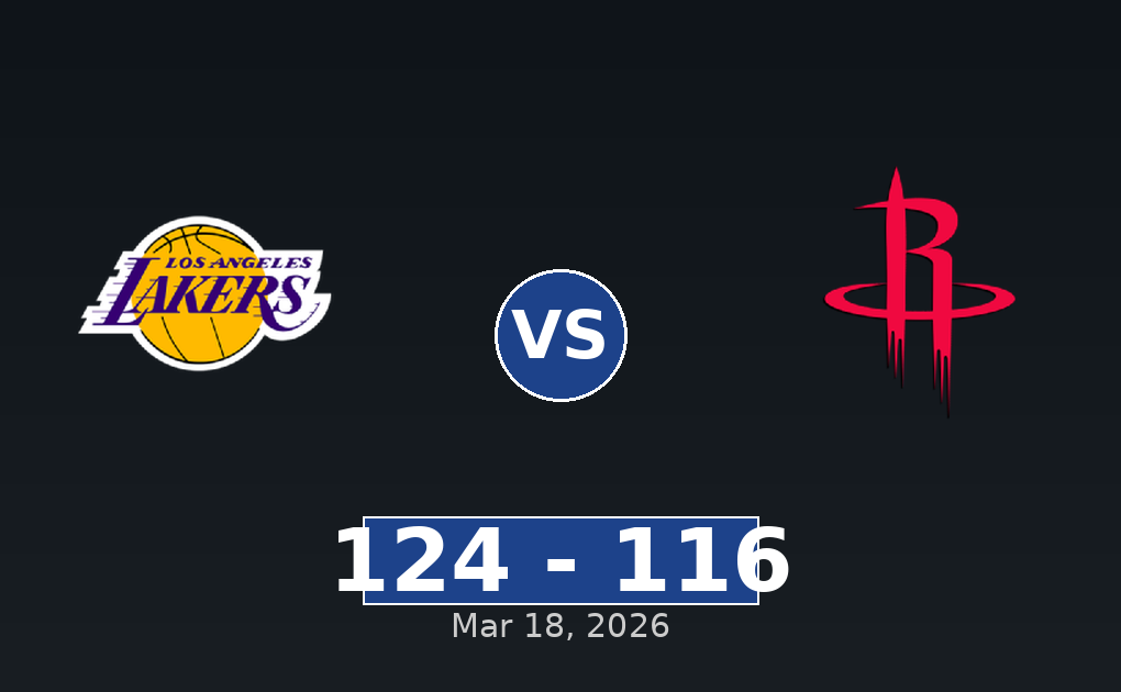 Los Angeles Lakers vs Houston Rockets Match Player Stats