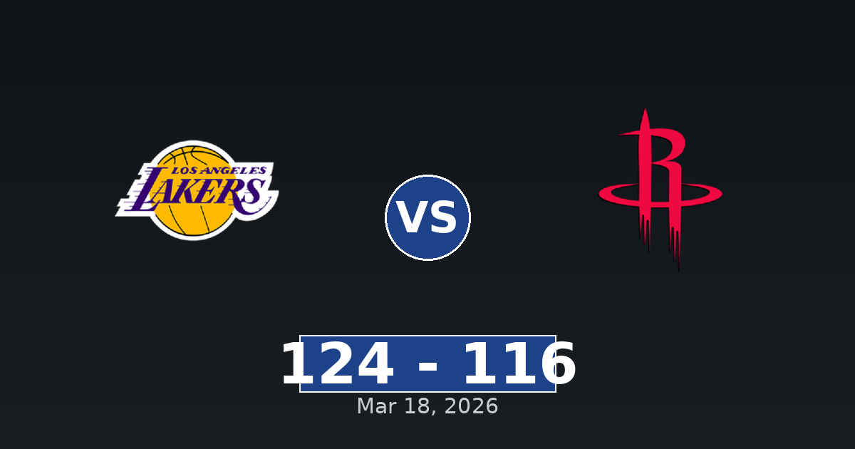 Los Angeles Lakers vs Houston Rockets Match Player Stats