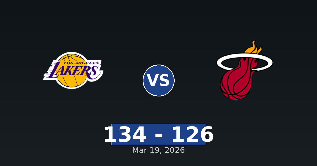 Los Angeles Lakers vs Miami Heat Match Player Stats