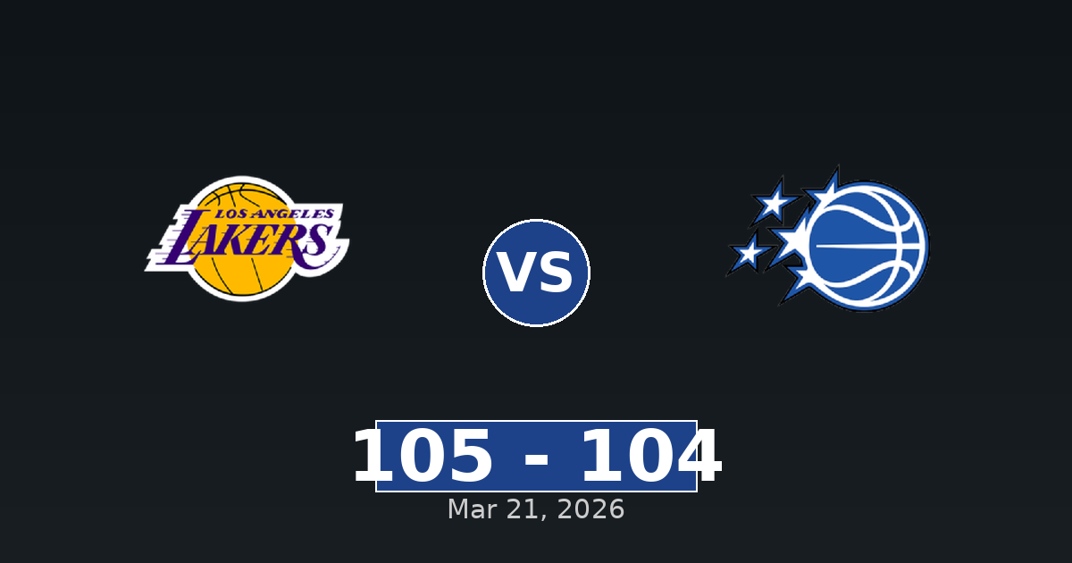 Los Angeles Lakers vs Orlando Magic Match Player Stats