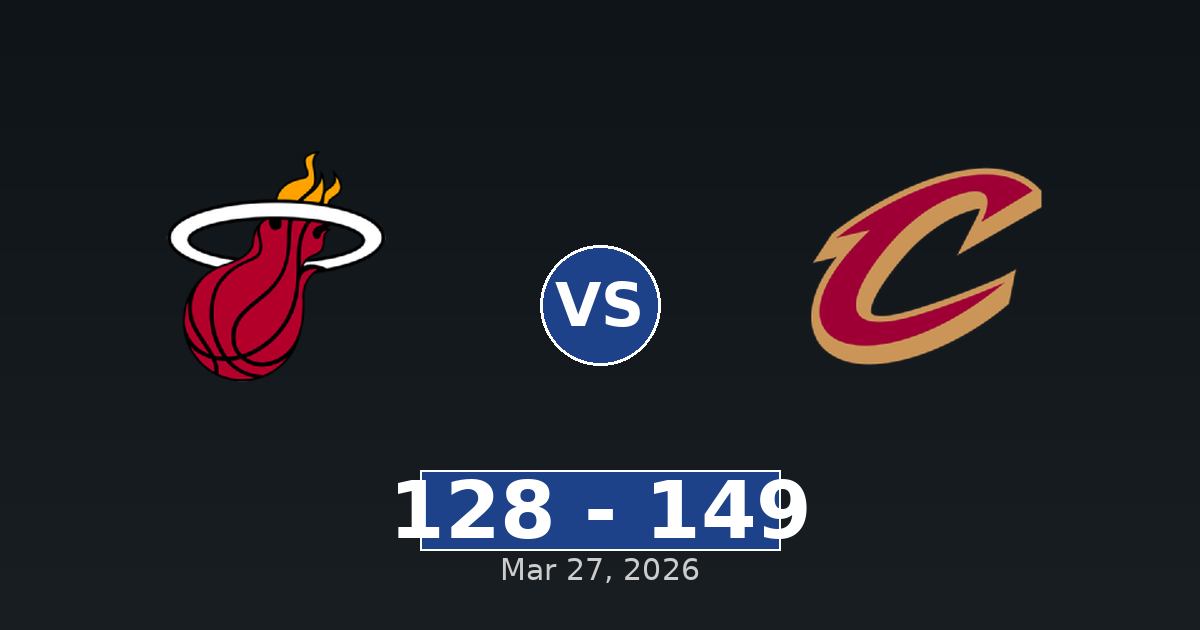 Miami Heat vs Cleveland Cavaliers Match Player Stats