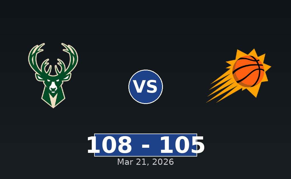 Milwaukee Bucks vs Phoenix Suns Match Player Stats