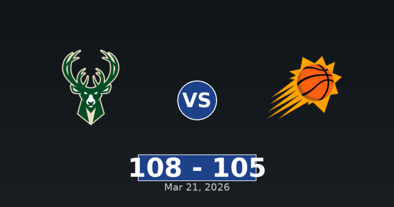 Milwaukee Bucks vs Phoenix Suns Match Player Stats