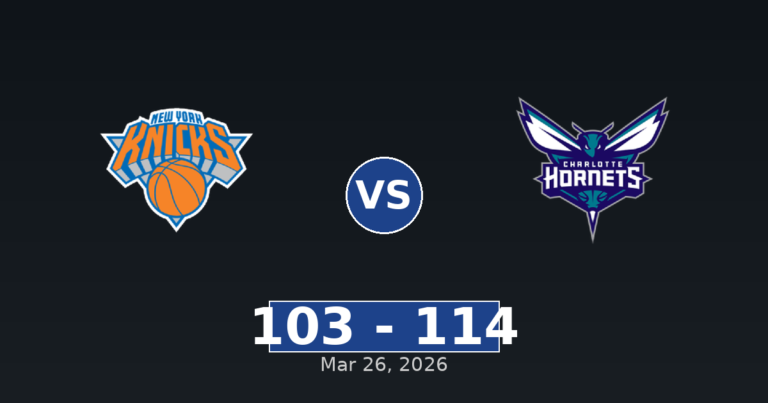 New York Knicks vs Charlotte Hornets Match Player Stats