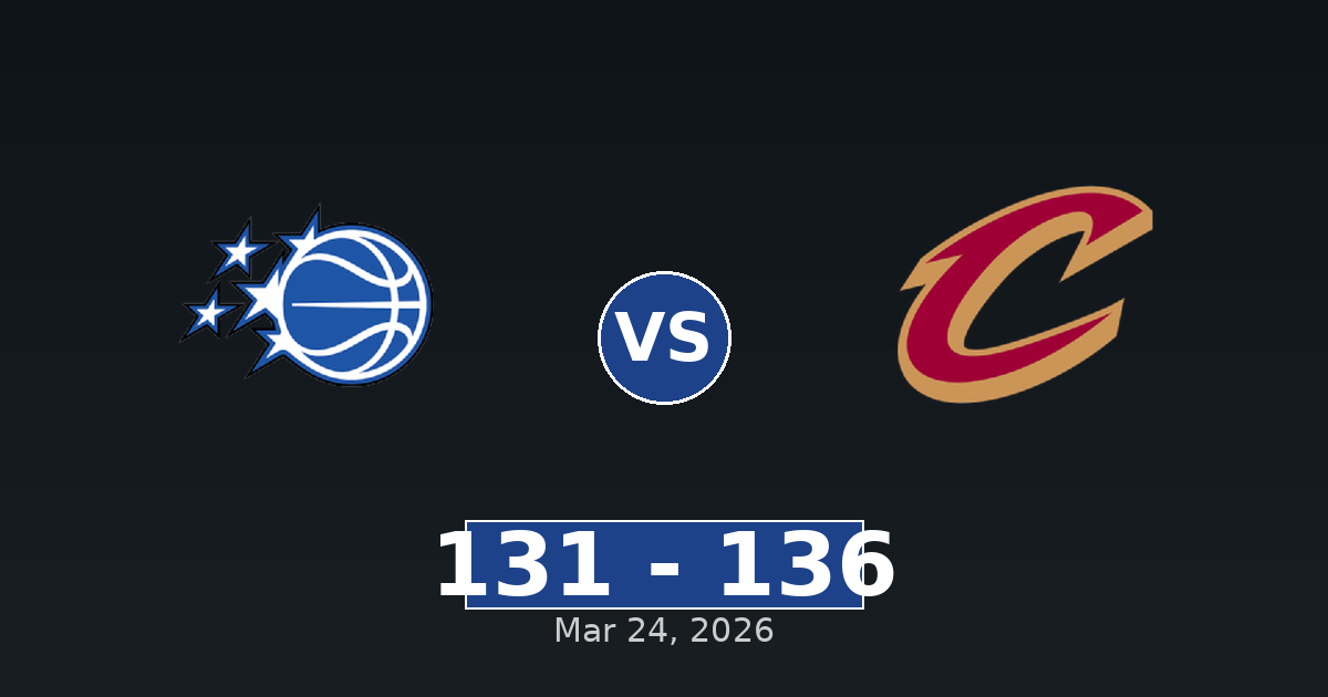 Orlando Magic vs Cleveland Cavaliers Match Player Stats