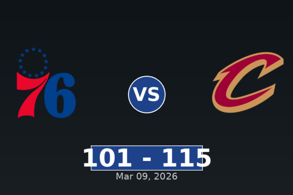 Philadelphia 76ers vs Cleveland Cavaliers Match Player Stats