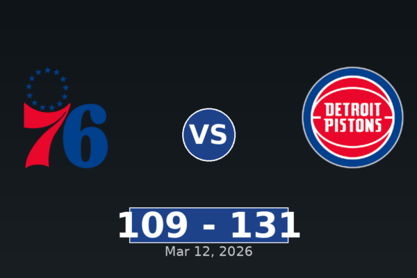 Philadelphia 76ers vs Detroit Pistons Match Player Stats
