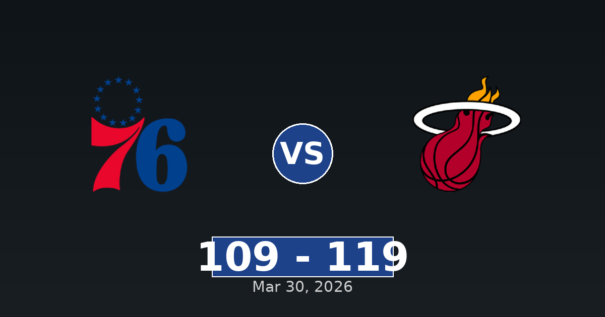 Philadelphia 76ers vs Miami Heat Match Player Stats