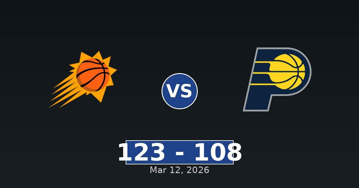 Phoenix Suns vs Indiana Pacers Match Player Stats