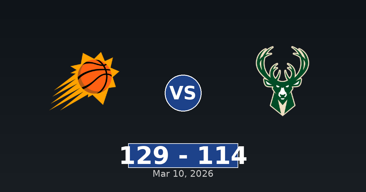 Phoenix Suns vs Milwaukee Bucks Match Player Stats