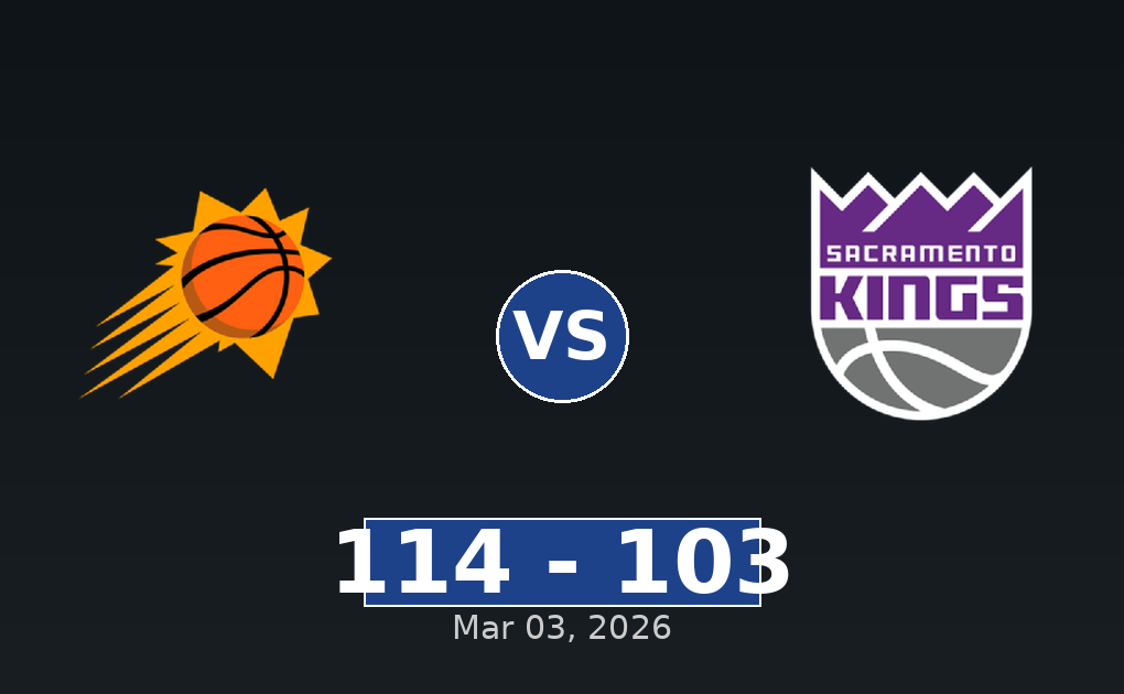 Phoenix Suns vs Sacramento Kings Match Player Stats