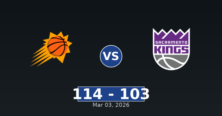 Phoenix Suns vs Sacramento Kings Match Player Stats