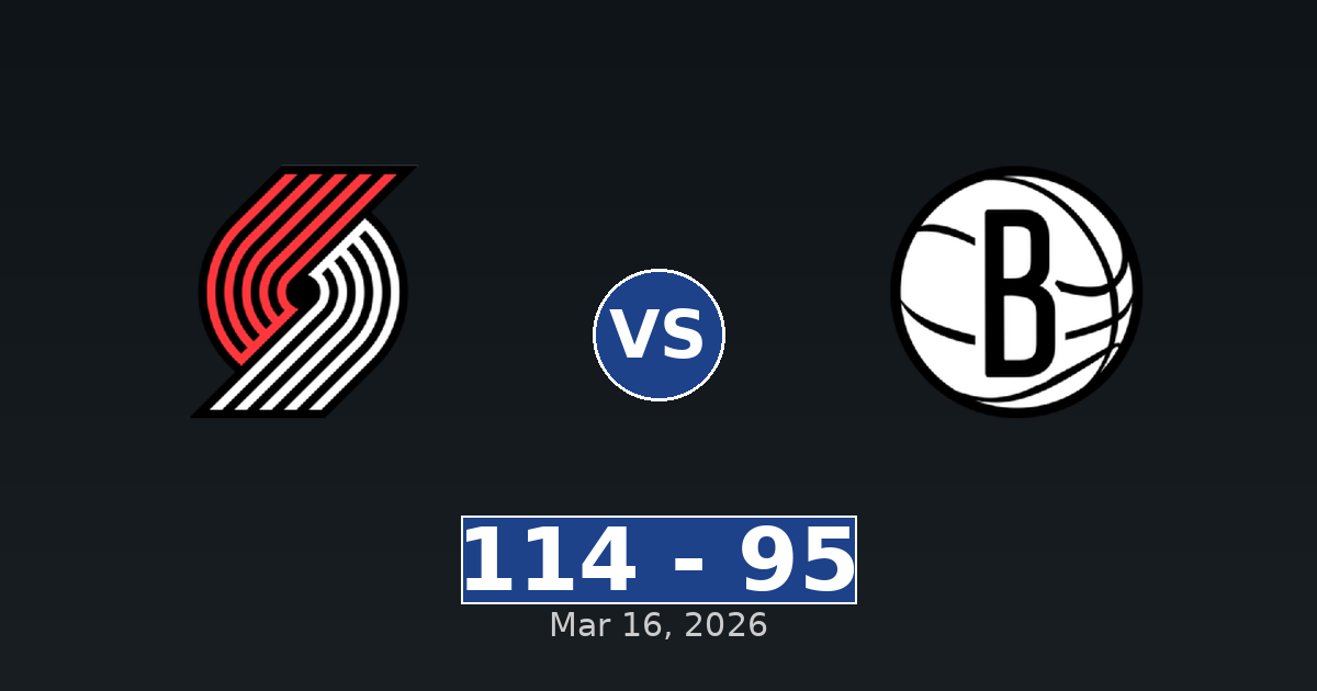 Portland Trail Blazers vs Brooklyn Nets Match Player Stats