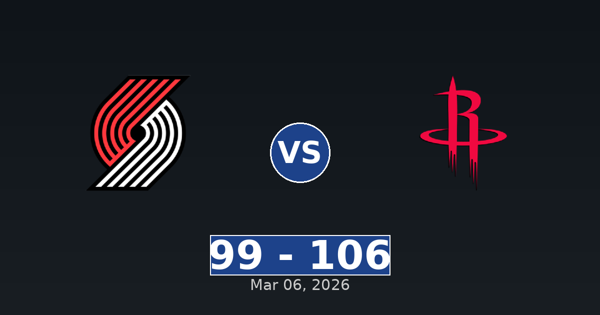 Portland Trail Blazers vs Houston Rockets Match Player Stats