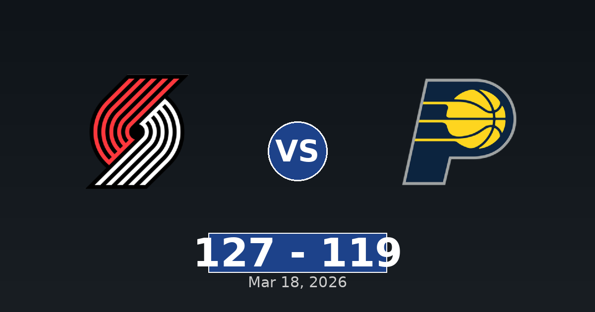 Portland Trail Blazers vs Indiana Pacers Match Player Stats