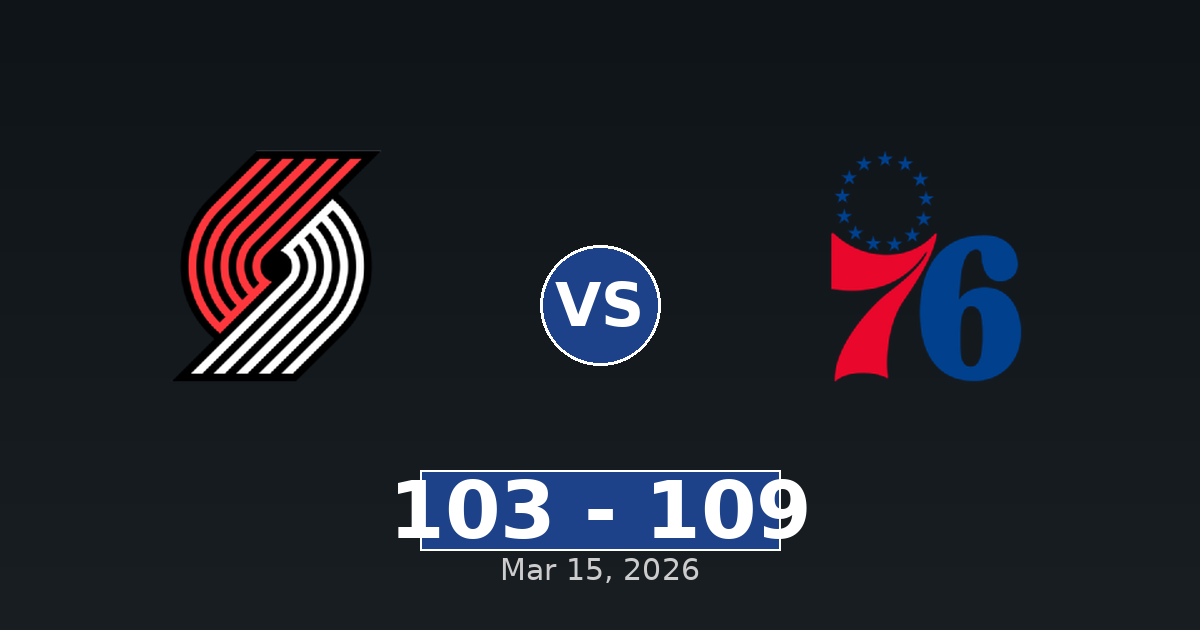 Portland Trail Blazers vs Philadelphia 76ers Match Player Stats