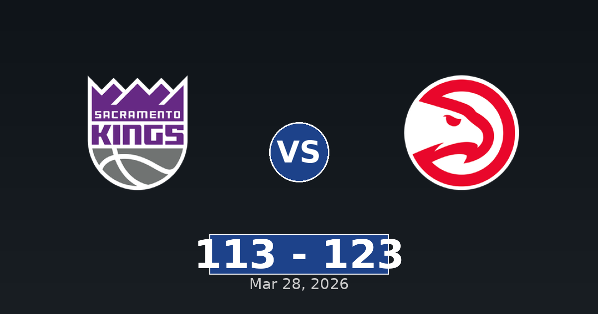 Sacramento Kings vs Atlanta Hawks Match Player Stats