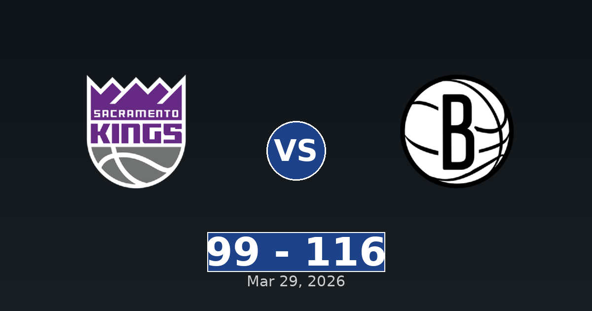 Sacramento Kings vs Brooklyn Nets Match Player Stats