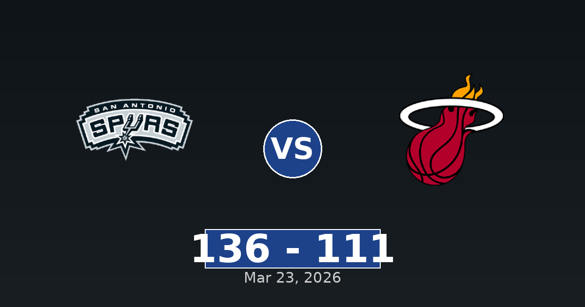 San Antonio Spurs vs Miami Heat Match Player Stats