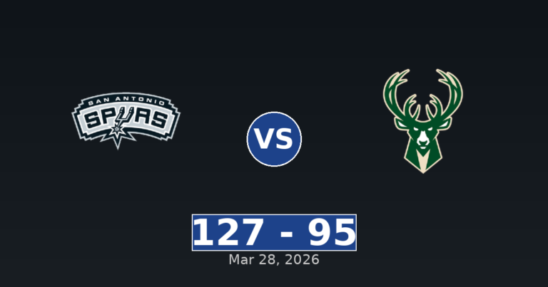 San Antonio Spurs vs Milwaukee Bucks Match Player Stats