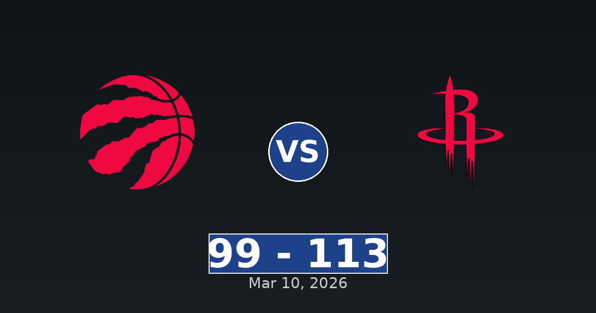 Toronto Raptors vs Houston Rockets Match Player Stats