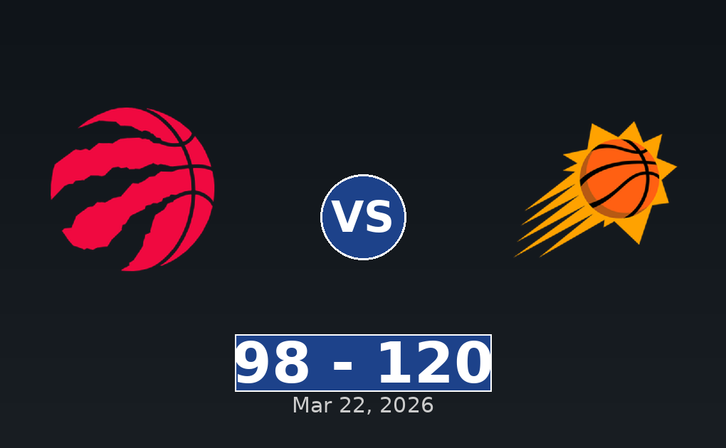 Toronto Raptors vs Phoenix Suns Match Player Stats