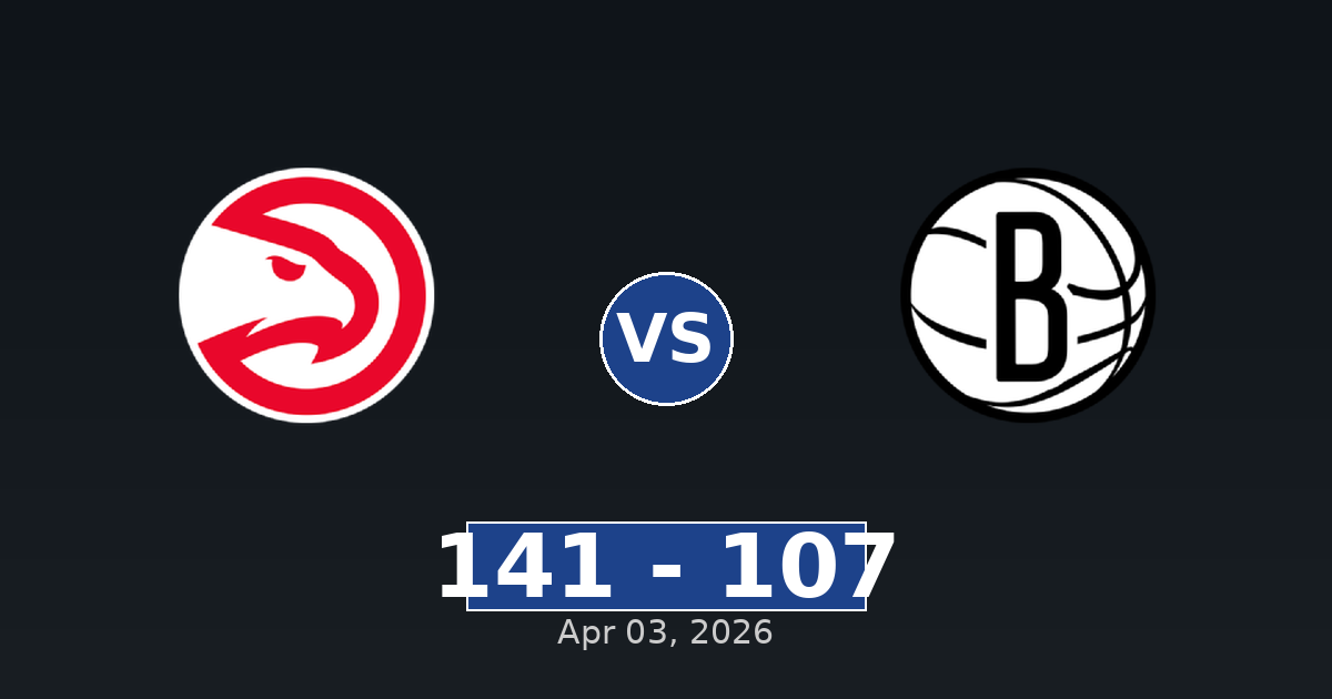 Atlanta Hawks vs Brooklyn Nets Match Player Stats