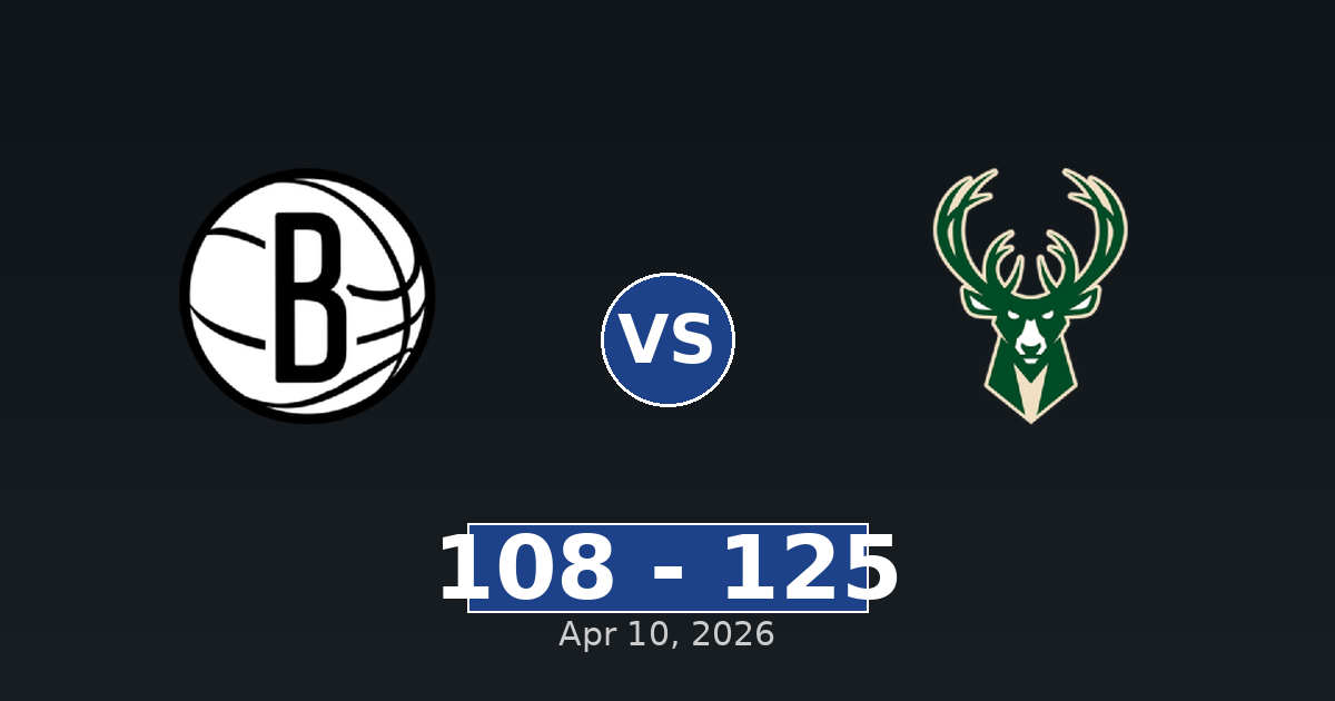 Brooklyn Nets vs Milwaukee Bucks Match Player Stats