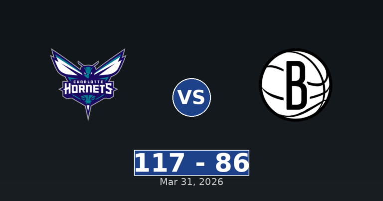 Charlotte Hornets vs Brooklyn Nets Match Player Stats