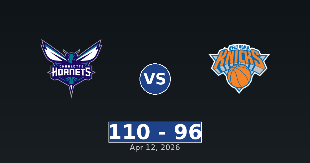 Charlotte Hornets vs New York Knicks Match Player Stats