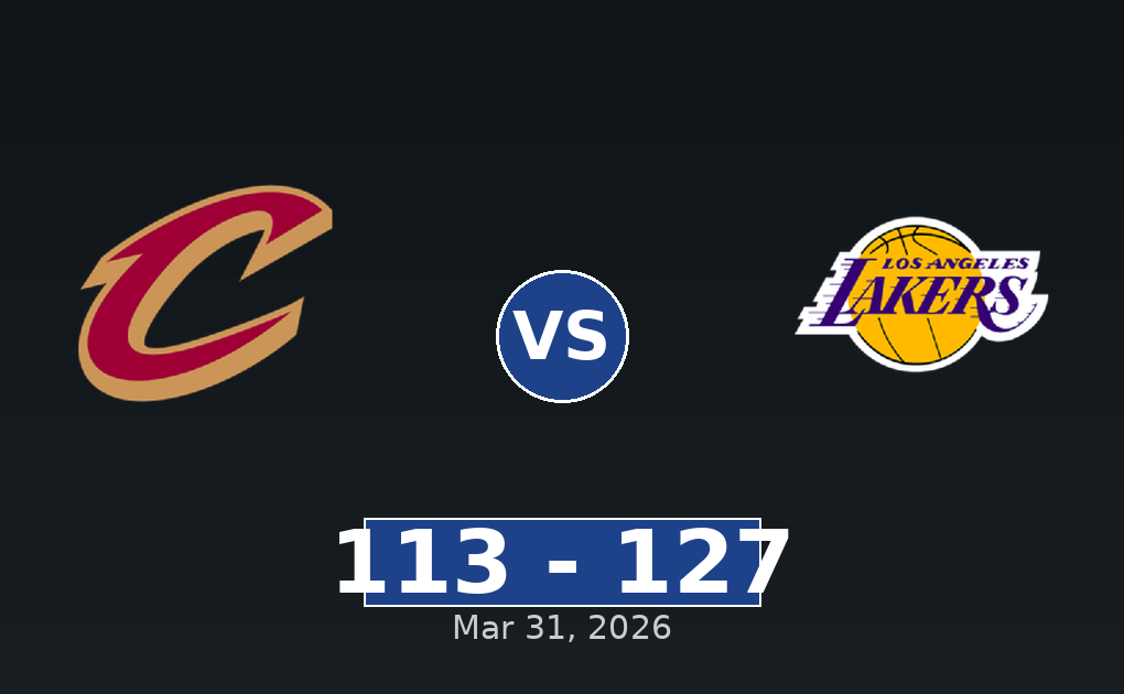 Cleveland Cavaliers vs Los Angeles Lakers Match Player Stats