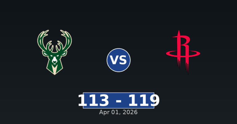 Milwaukee Bucks vs Houston Rockets Match Player Stats