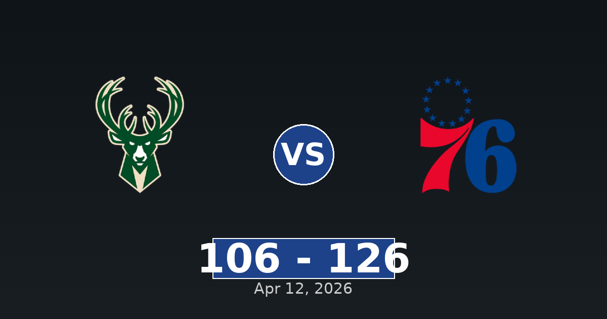 Milwaukee Bucks vs Philadelphia 76ers Match Player Stats