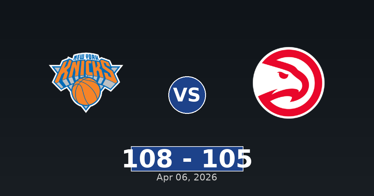 New York Knicks vs Atlanta Hawks Match Player Stats