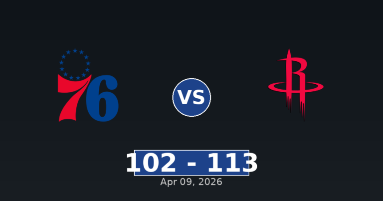 Philadelphia 76ers vs Houston Rockets Match Player Stats