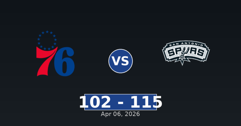 Philadelphia 76ers vs San Antonio Spurs Match Player Stats